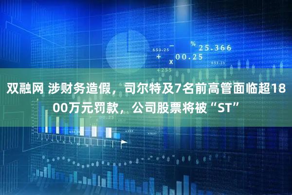 双融网 涉财务造假，司尔特及7名前高管面临超1800万元罚款，公司股票将被“ST”